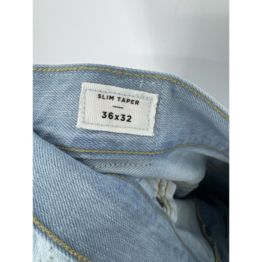 PacSun Slim Taper Jeans Mens 36x32 Light Wash Distressed Denim Casual - Picture 3 of 7